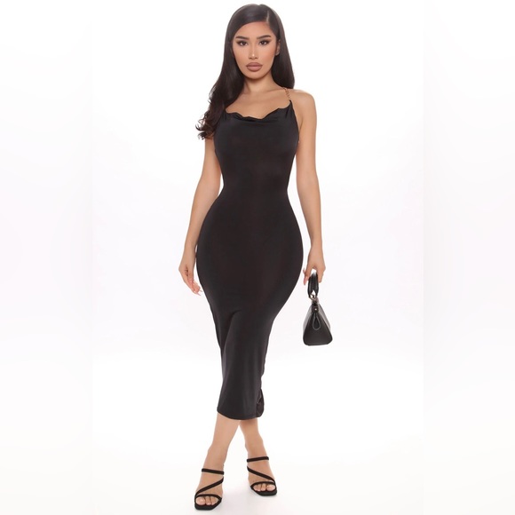 NWOT FASHION NOVA Keep A Place For Me MIDI Dress Open Back Multi Chain Detail XS - Picture 2 of 11